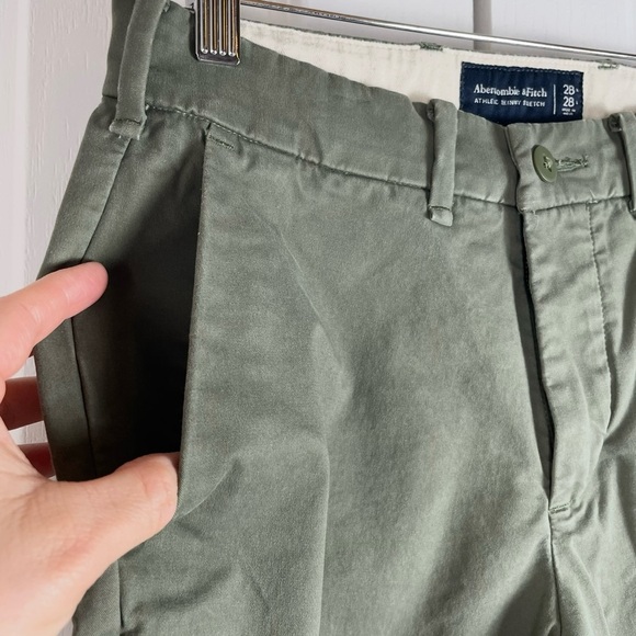 Abercrombie & Fitch Athletic Skinny Stretch Chino Pants Men’s 28x28 Army Green - Picture 4 of 13